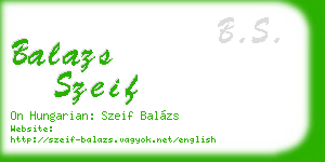 balazs szeif business card